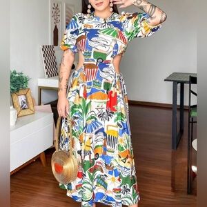 FARM Rio Multicolor Long Dress Size M